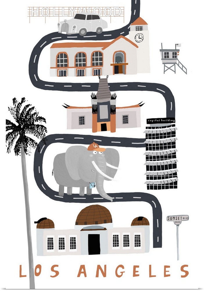 Los Angeles Black White Elephant