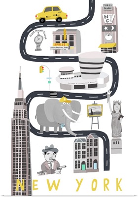 New York Black White Elephant