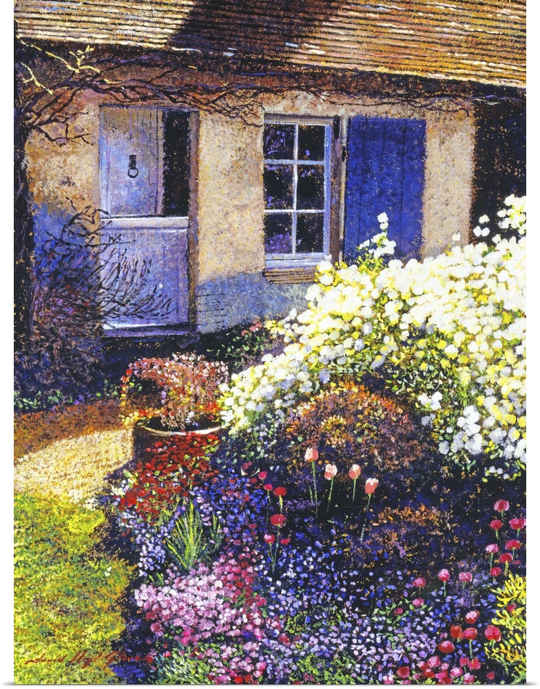 A garden at a French country house in Normandy..60.5 x 45.5cm  acrylic on canvas