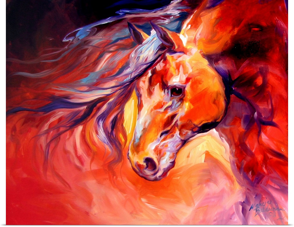 Equine abstract with bold color and a bold composition.
