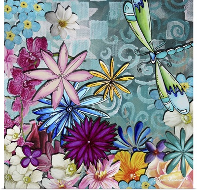 Whimsical Floral Collage I