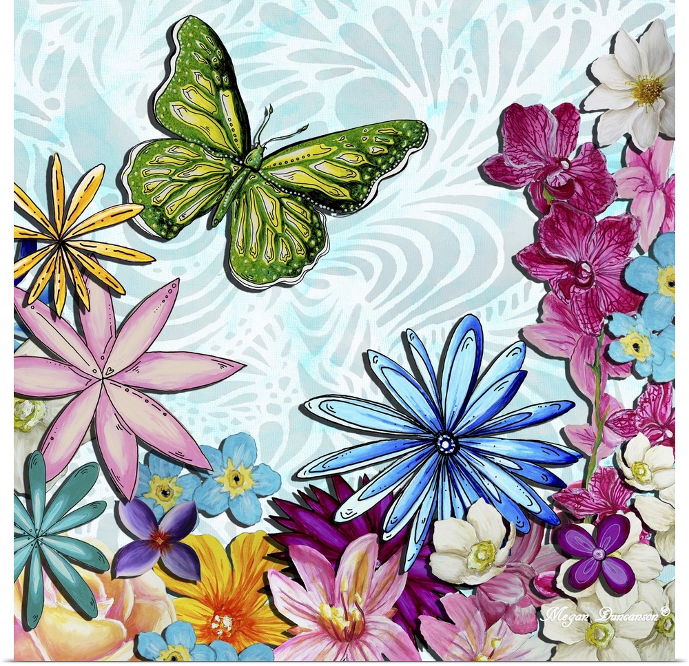 Whimsical Floral Collage III