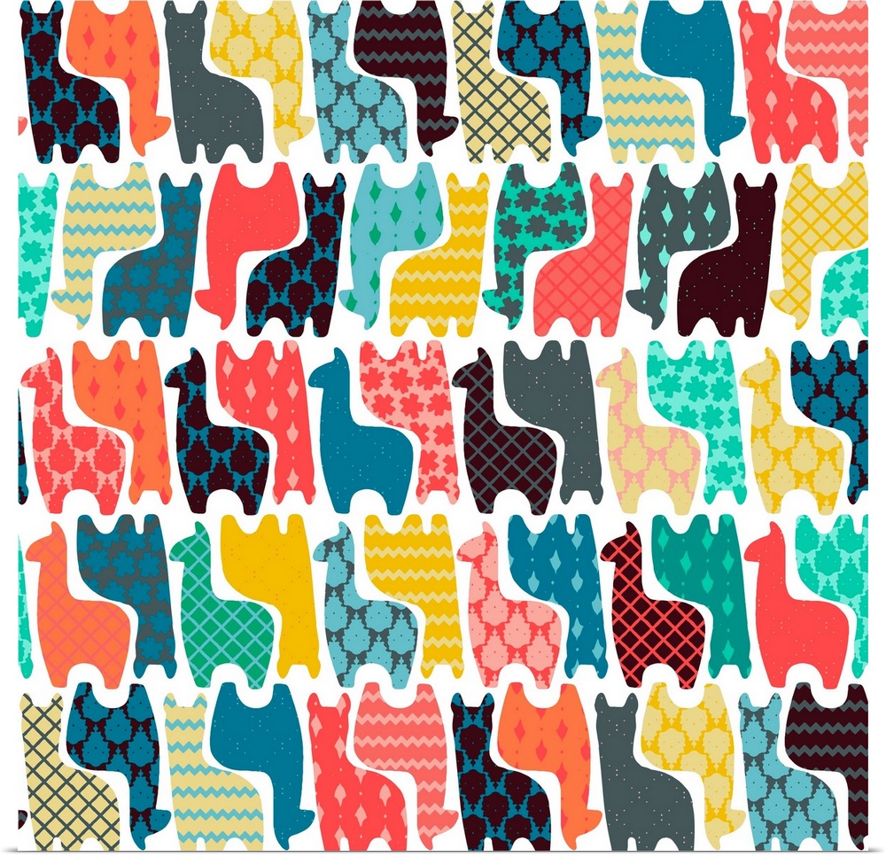 GEO LLAMAS (ALSO AVAILABLE AS A REPEATING PATTERN)