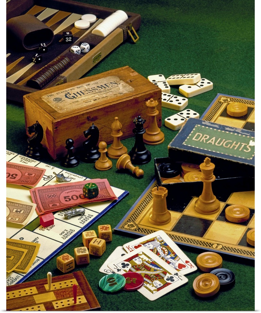 Chess, Monopoly, Backgammon, Cards