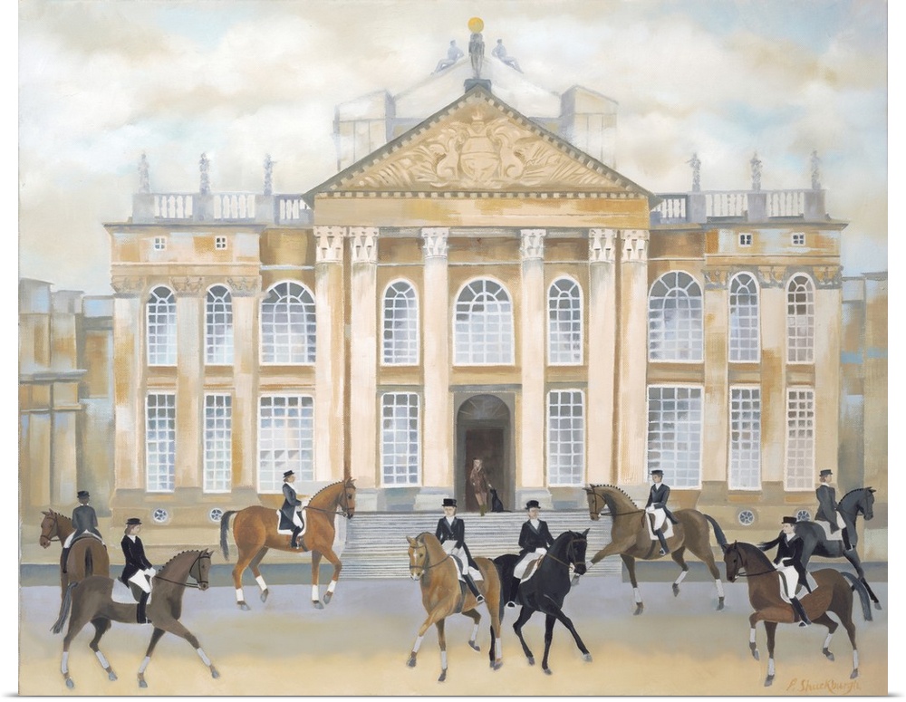 Dressage at Blenheim Palace, oil on canvas.
