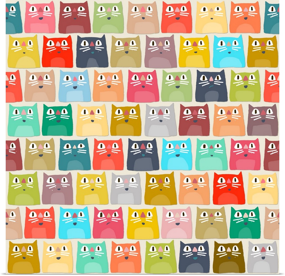 repeating pattern ~ cute summer cats