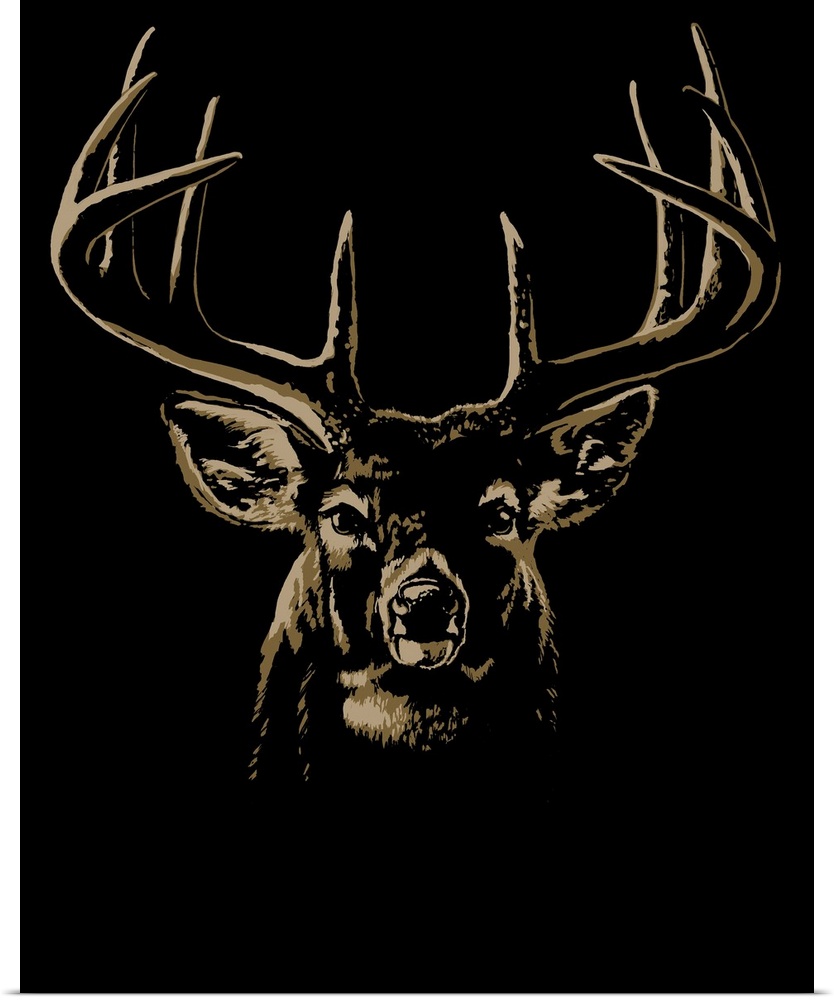 Deer portrait black
