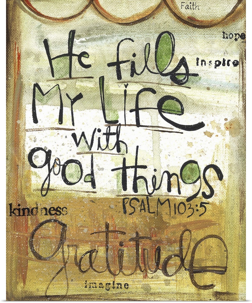 Handwritten artwork featuring a psalm.