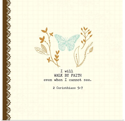 Walk by Faith Butterfly brown