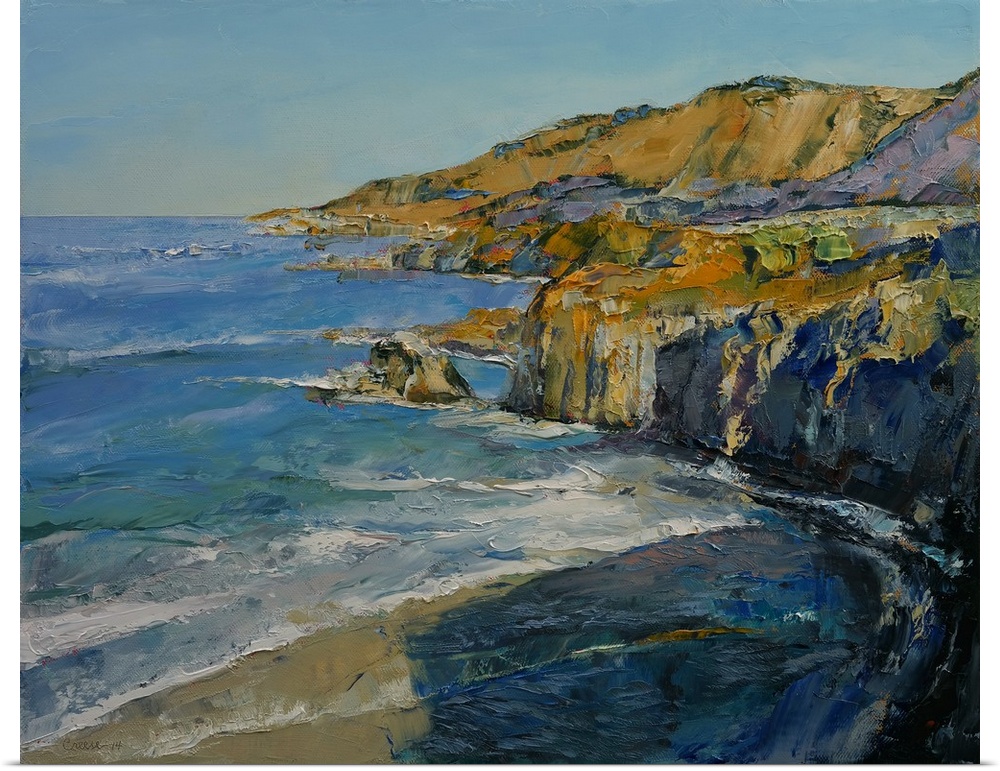 A contemporary painting of a the Big Sur coastline.