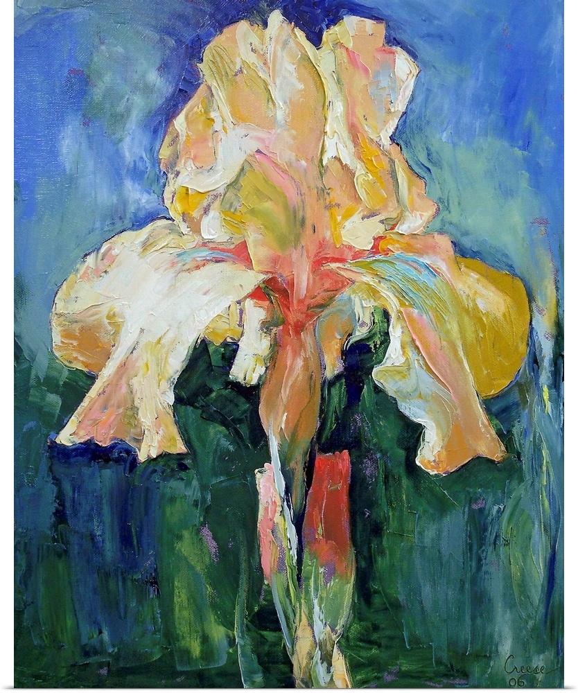 Oil floral painting of a single Irish flower.