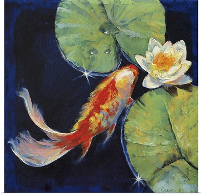 Koi and White Water Lily
