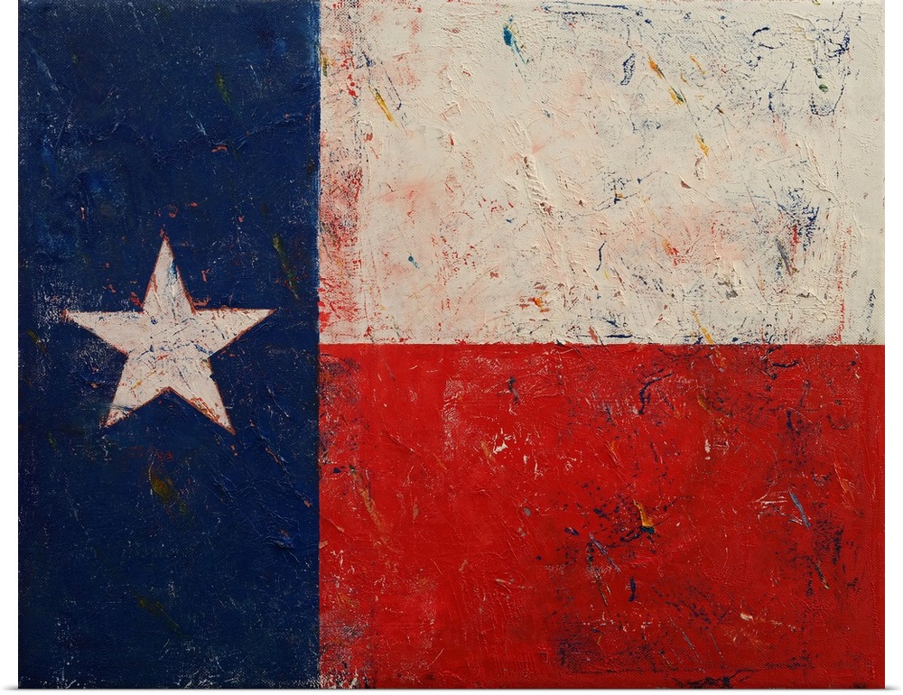 A contemporary painting of the Texan flag.