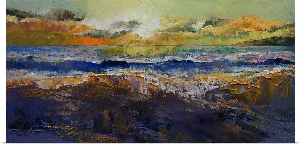 A contemporary painting of a seascape.
