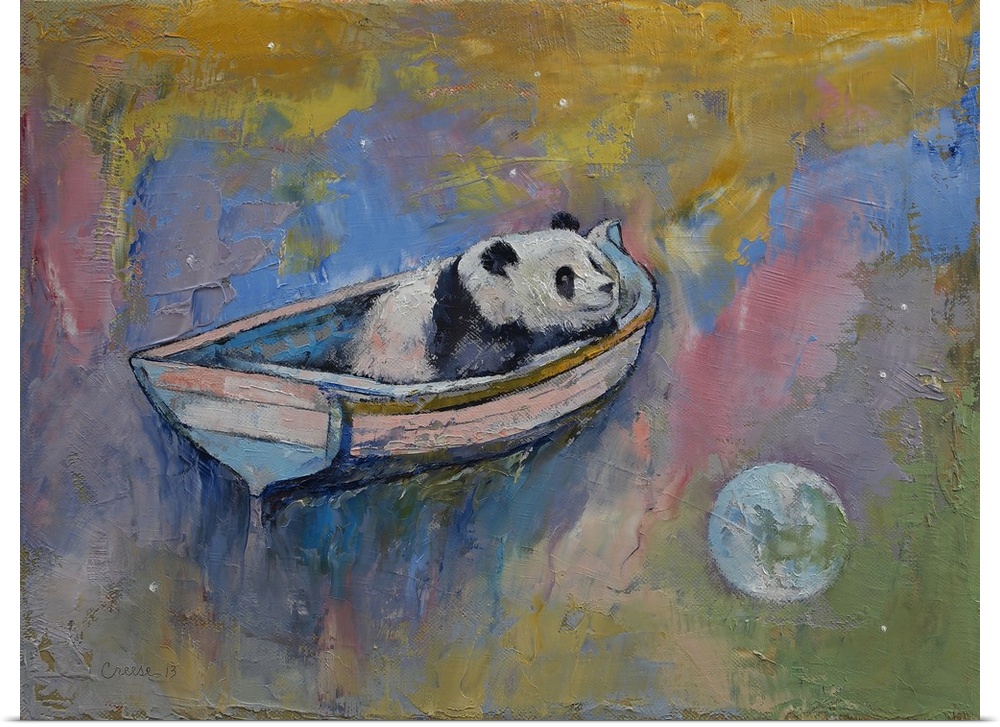 Panda Moon - Children's Art