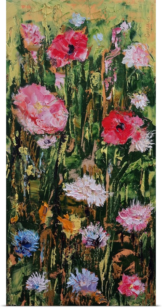 Contemporary painting of a colorful wildflowers.