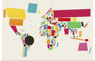 Abstract map of the world made up of Geometric Shapes