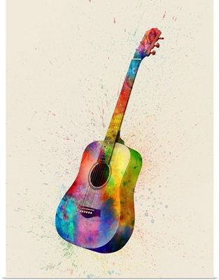 Acoustic Guitar Abstract Watercolor