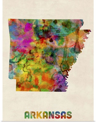 Arkansas Watercolor Map