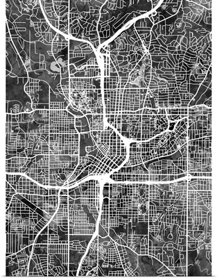 Atlanta Georgia City Map, Black and White