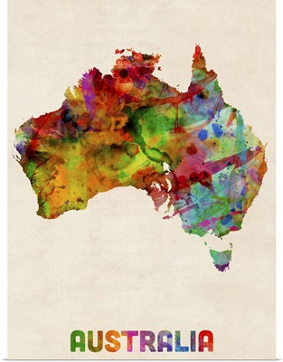 Australia Watercolor Map