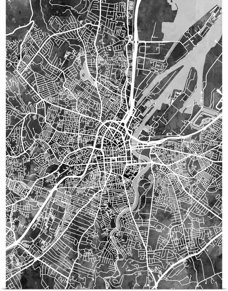 Street map of City of Belfast, Northern Ireland