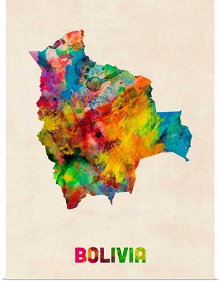 Bolivia Watercolor Map