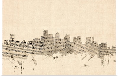 Boston Massachusetts Skyline Sheet Music Cityscape