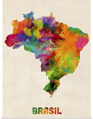 Brazil Watercolor Map