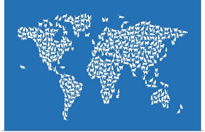 Cats Map of the World, Blue
