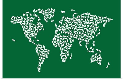 Cats Map of the World, Dark Green