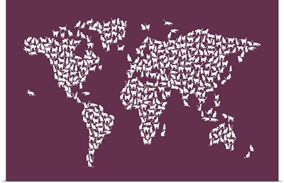 Cats Map of the World, Purple