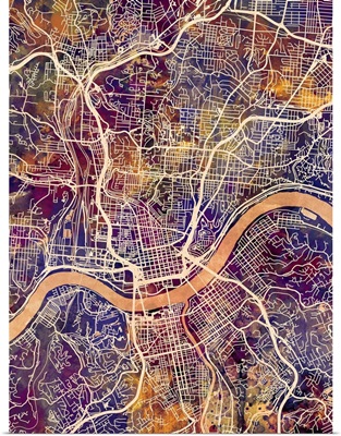 Cincinnati Ohio City Map