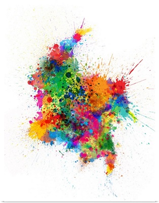 Colombia Paint Splashes Map