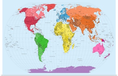 Continent map of the world