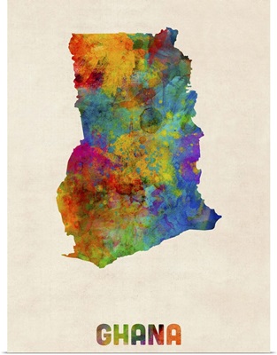 Ghana Watercolor Map