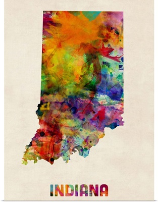 Indiana Watercolor Map