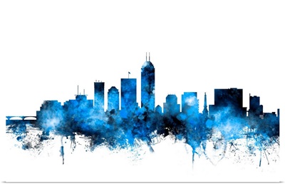 Indianapolis Indiana Skyline, Blue on White