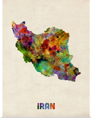 Iran Watercolor Map