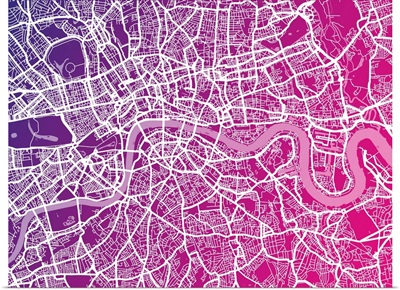 London England Street Map Art Print Blend