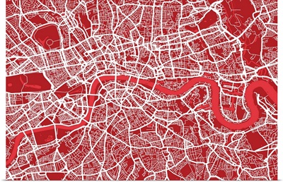 London Map Art Red