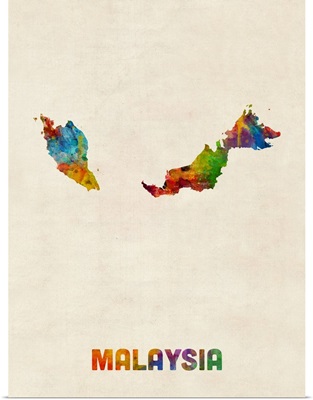 Malaysia Watercolor Map