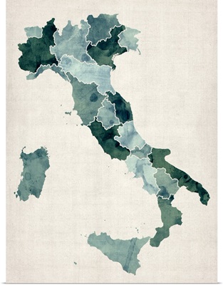 Map of Italy, black and white
