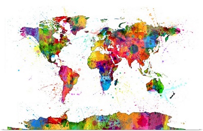 Map of the World Map Watercolor