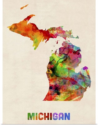 Michigan Watercolor Map