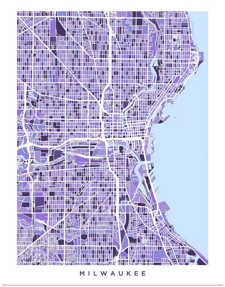 City map of Milwaukee, Wisconsin, United States