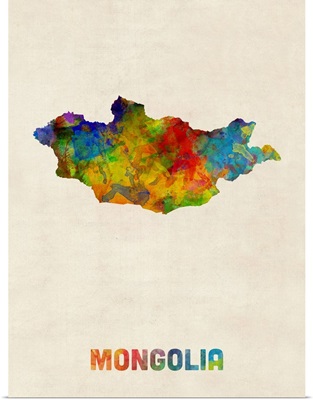 Mongolia Watercolor Map
