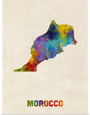 Morocco Watercolor Map