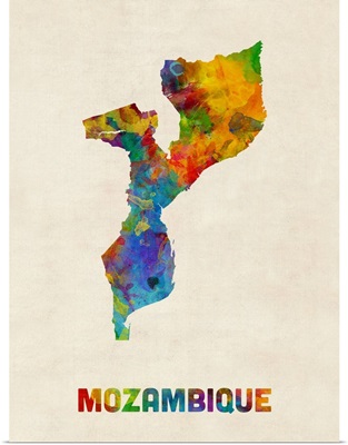 Mozambique Watercolor Map