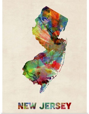 New Jersey Watercolor Map